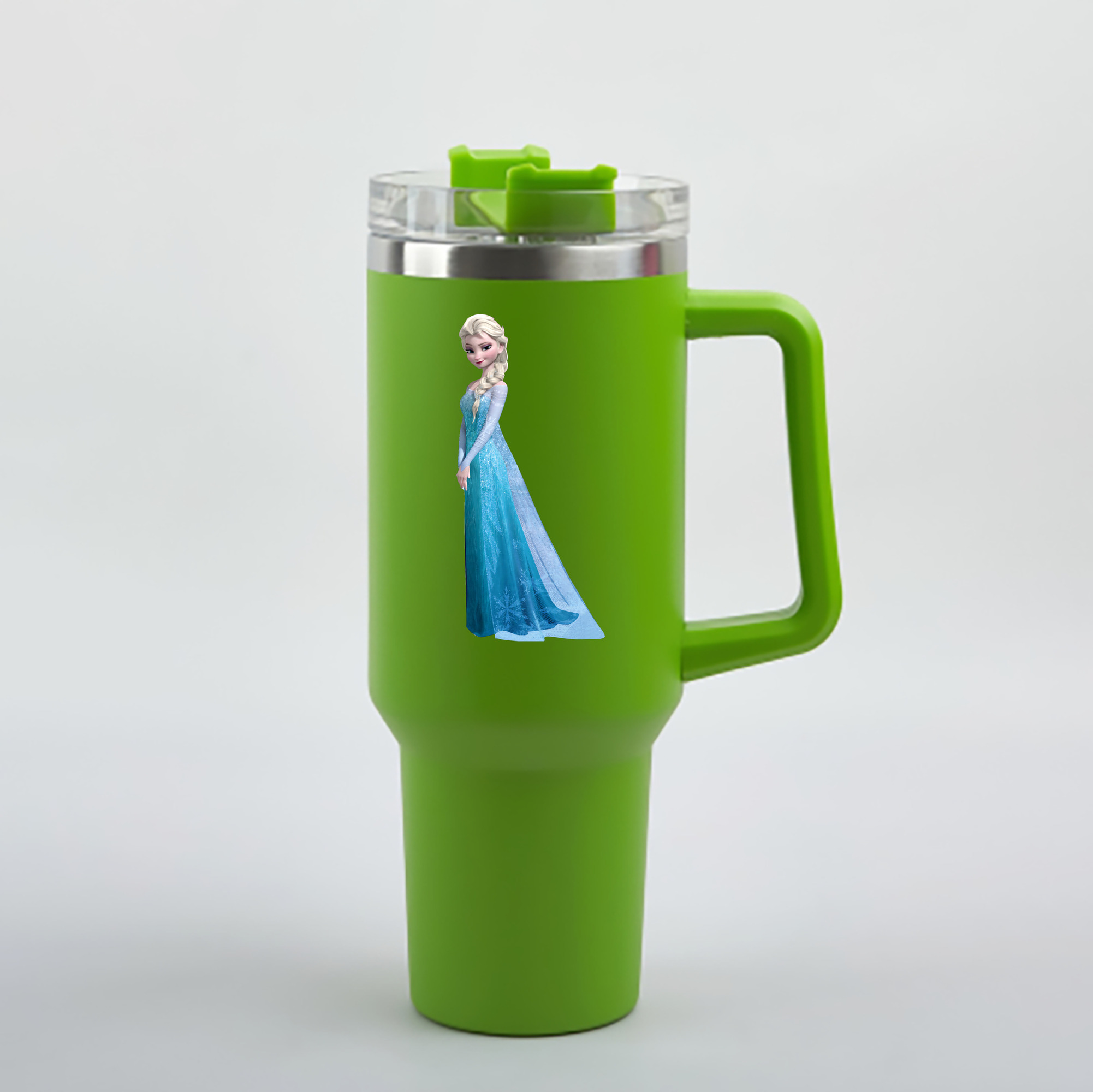 （画像用） アナと雪の女王 アンナ エルサ Frozen Anna Elsa 1200mL車用タンブラー - クリスタルステッカー（プラスチックストロー付き）